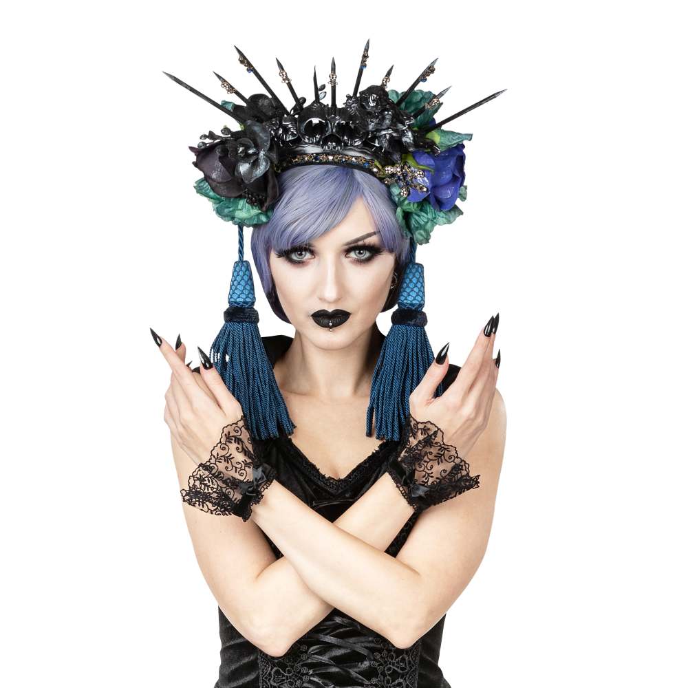 Sinister - A048 gothic cuffs Bracelet Costume - Noir